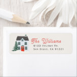 White House Christmas Holiday Address Label<br><div class="desc">This cute Christmas holiday address label features a white house with a holiday wreath and a tree. Personalize it for your needs. You can find matching products at my store.</div>
