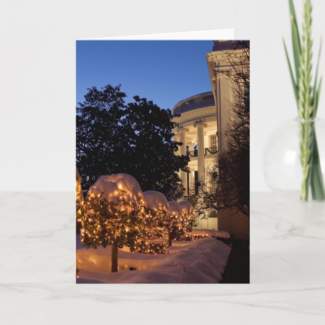 White House Christmas Lawn Decorations Holiday Card (Front)