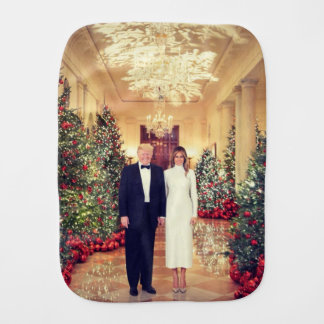 White House Christmas President Donald Trump Baby Burp Cloth
