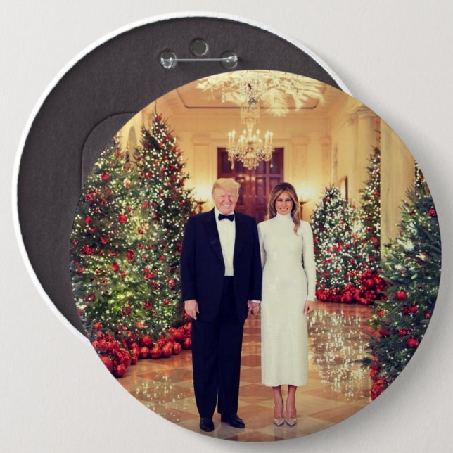 White House Christmas President Donald Trump  Button (Front & Back)