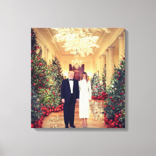 White House Christmas President Donald Trump  Canvas Print