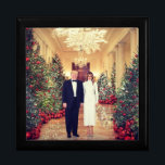 White House Christmas President Donald Trump  Gift Box<br><div class="desc">White House Christmas, Donald J. Trump the 45th President of the United States. Donald John Trump was born in Queens, New York, on June 14, 1946. His father, Fred Trump was a successful real estate developer. Trump was educated at the New York Military Academy and the Wharton School of Finance...</div>