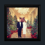 White House Christmas President Donald Trump  Gift Box<br><div class="desc">White House Christmas, Donald J. Trump the 45th President of the United States. Donald John Trump was born in Queens, New York, on June 14, 1946. His father, Fred Trump was a successful real estate developer. Trump was educated at the New York Military Academy and the Wharton School of Finance...</div>