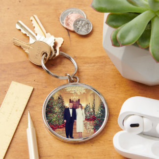 White House Christmas President Donald Trump Keychain