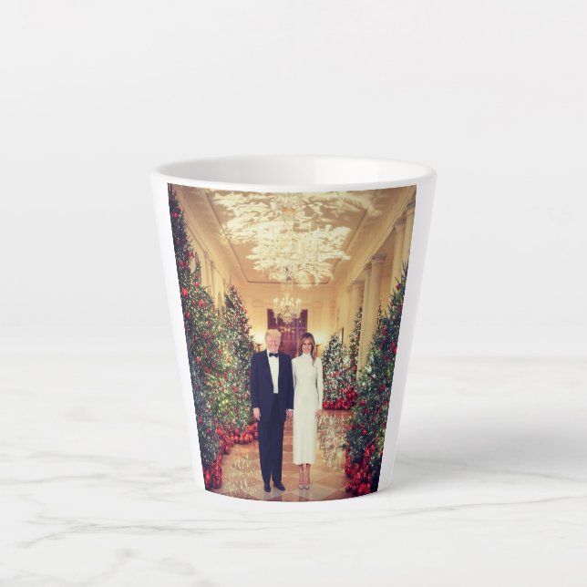 White House Christmas President Donald Trump  Latte Mug (Front)