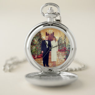 White House Christmas President Donald Trump  Pocket Watch