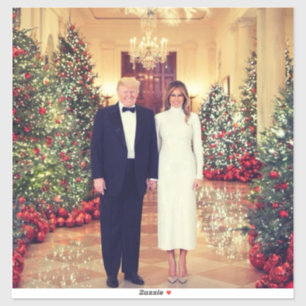 White House Christmas President Donald Trump  Sticker