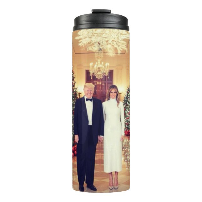 White House Christmas President Donald Trump  Thermal Tumbler (Front)