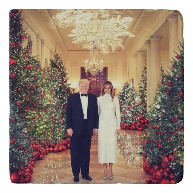 White House Christmas President Donald Trump  Trivet (Front)