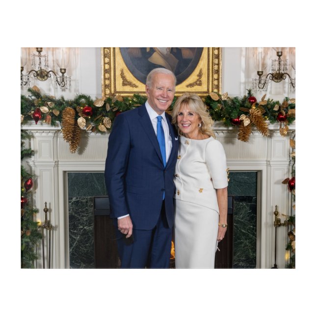 White House Christmas President Joe Biden Photo Acrylic Print (Front)