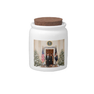 White House Christmas President Joe Biden Photo Candy Jar