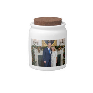 White House Christmas President Joe Biden Photo Candy Jar