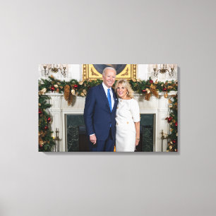 White House Christmas President Joe Biden Photo Canvas Print