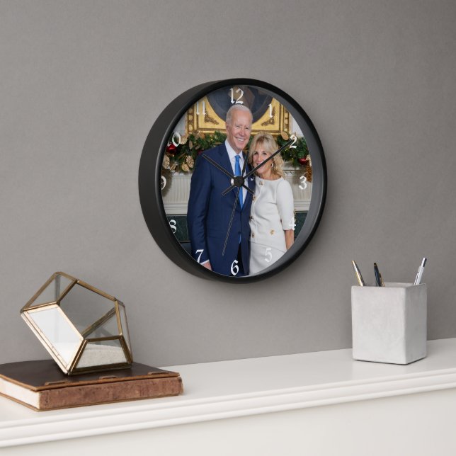 White House Christmas President Joe Biden Photo Clock (Office)
