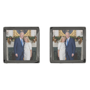 White House Christmas President Joe Biden Photo Cufflinks