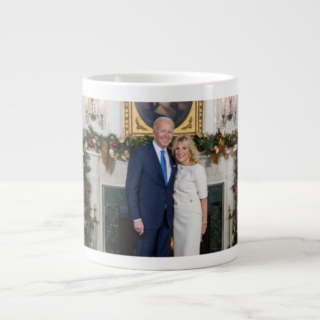 White House Christmas President Joe Biden Photo Giant Coffee Mug (Front)