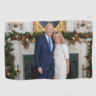 White House Christmas President Joe Biden Photo Golf Towel