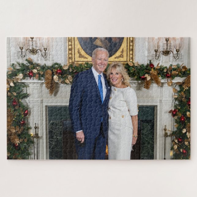 White House Christmas President Joe Biden Photo Jigsaw Puzzle (Horizontal)