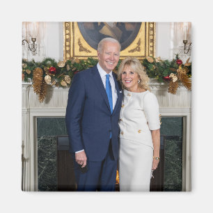 White House Christmas President Joe Biden Photo Magnet