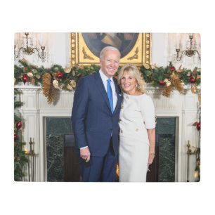 White House Christmas President Joe Biden Photo Metal Print