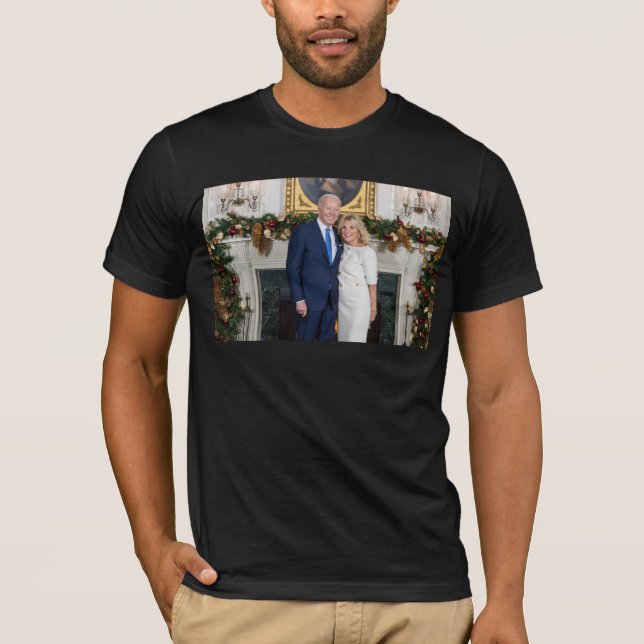 White House Christmas President Joe Biden Photo T-Shirt (Front)