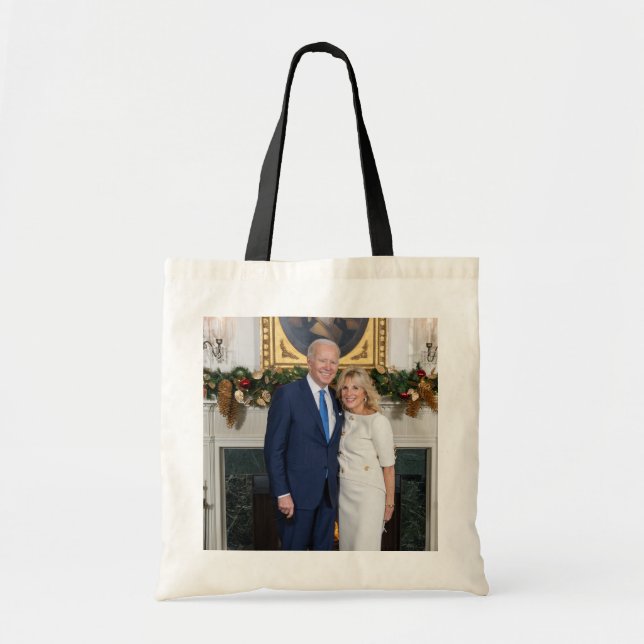White House Christmas President Joe Biden Photo Tote Bag (Front)