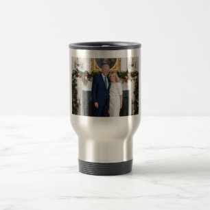 White House Christmas President Joe Biden Photo Travel Mug