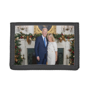 White House Christmas President Joe Biden Photo Tri-fold Wallet
