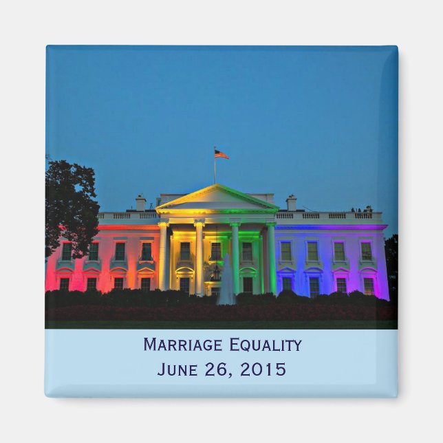 White House in rainbow lights, June 26, 2015 Magnet (Front)