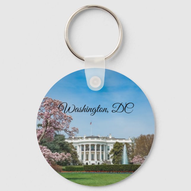 White House in Spring Keychain (Front)