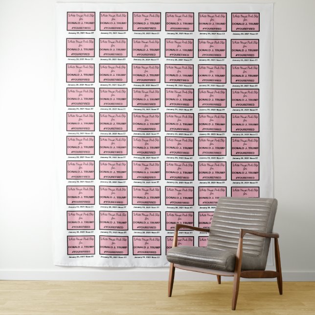 White House Pink Slip Trump Selfie Photo Backdrop (In Situ)