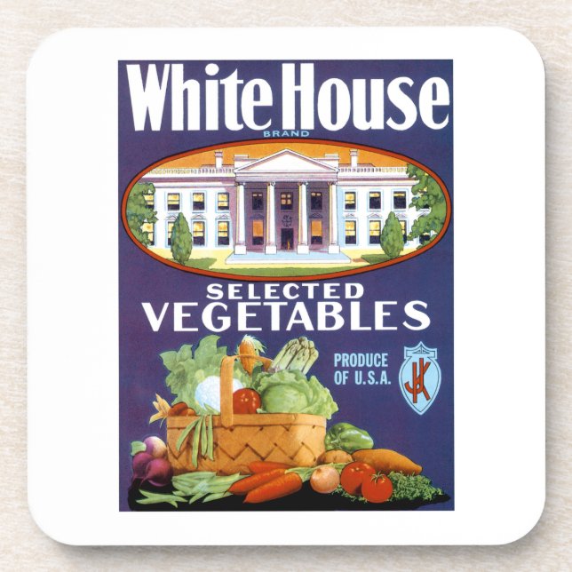 White House Selected Vegetables Beverage Coaster (Front)