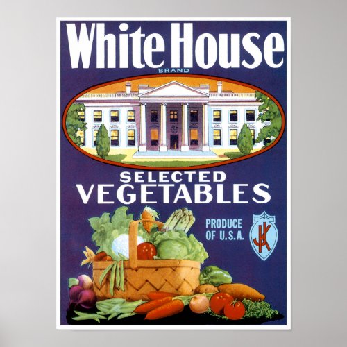 White House Selected Vegetables Poster