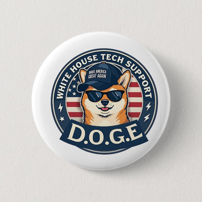 White House Tech Support Doge  Button (Front)