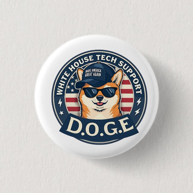 White House Tech Support Doge  Button (Front)
