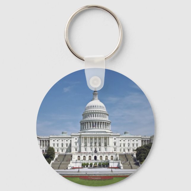 White House US Capitol Building Washington DC Keychain (Front)