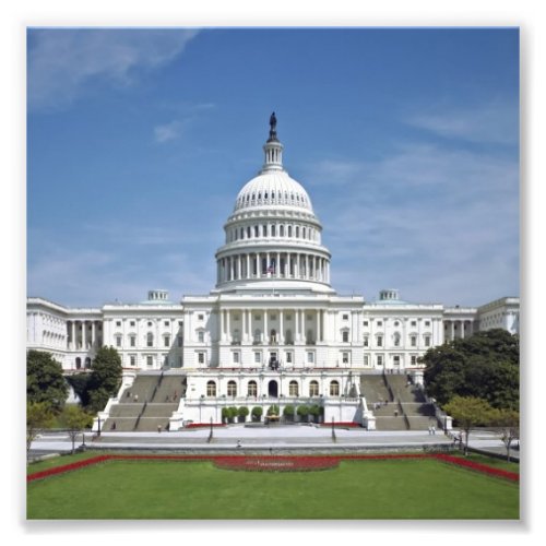 White House US Capitol Building Washington DC Photo Print