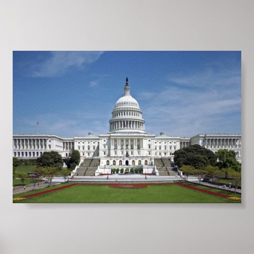 White House US Capitol Building Washington DC Poster