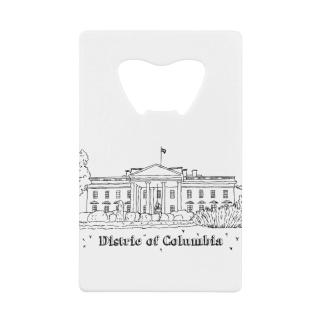 White House Vacation Drawing Vacation Art Travelin Credit Card Bottle Opener (Front)