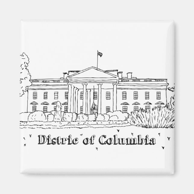 White House Vacation Drawing Vacation Art Travelin Magnet (Front)