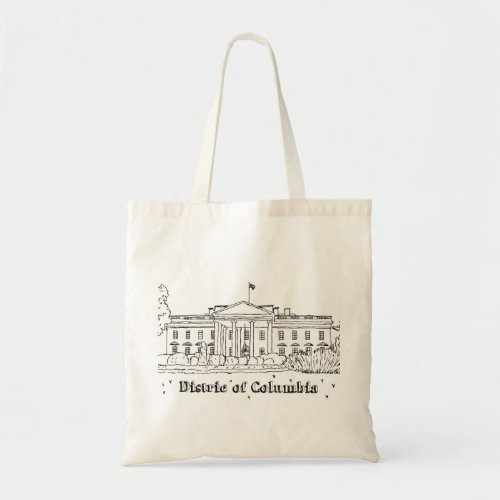 White House Vacation Drawing Vacation Art Travelin Tote Bag