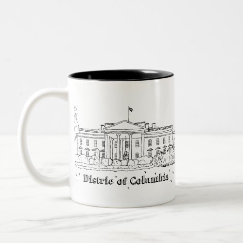 White House Vacation Drawing Vacation Art Travelin Two_Tone Coffee Mug