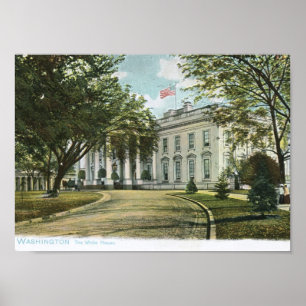 White House, Washington DC 1906 Vintage Poster