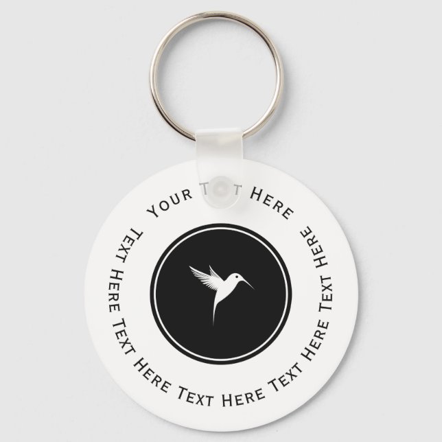 White Humming Bird Logo Keychain (Front)