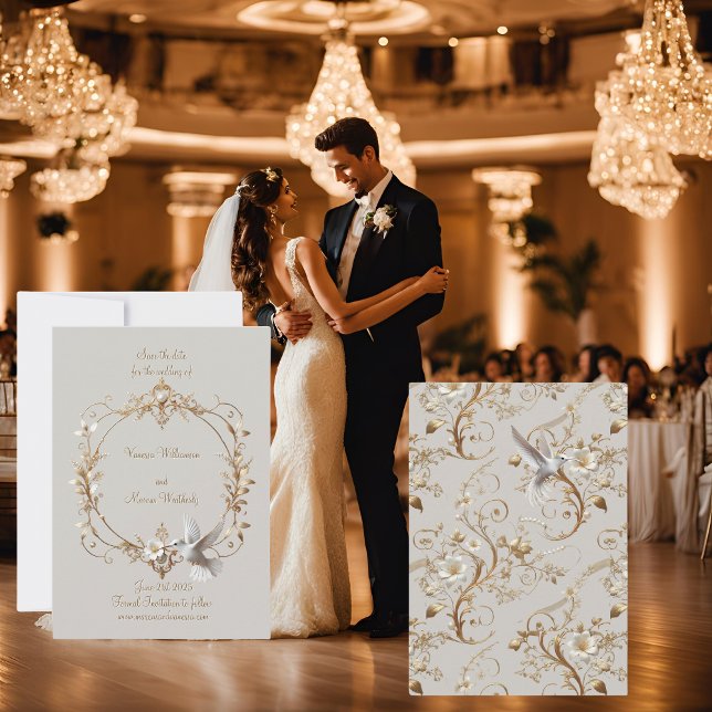 White Hummingbird Collection Save the Date Card. (Creator Uploaded)