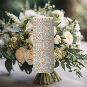 White Hummingbird Luxury  Design Pillar Candle
