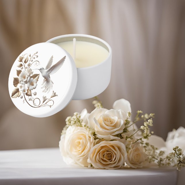 White Hummingbird Mini Candle Favors (Creator Uploaded)