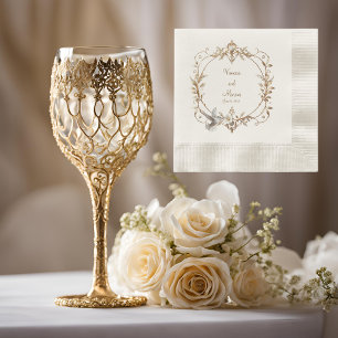 White Hummingbird Minimalist Coined Cocktail Napkins