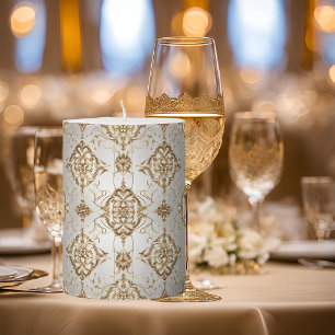 White Hummingbird Sophisticated Design Pillar Candle