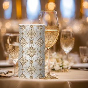 White Hummingbird Sophisticated Design Pillar Candle